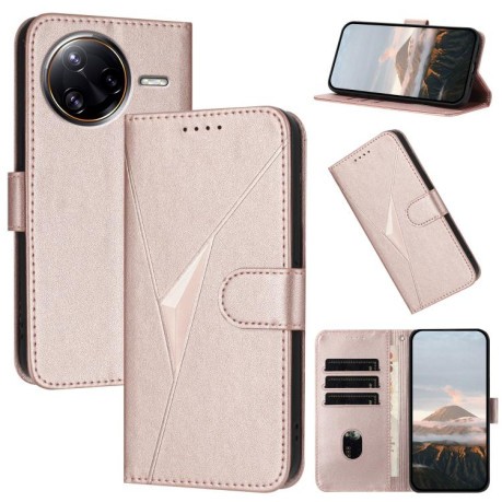 Чехол-книжка Triangle Pattern Buckle Clasp Leather на  Redmi K80 Pro / Xiaomi Poco F7 Ultra - золото