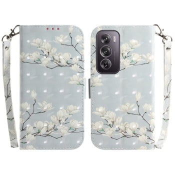 Чехол-книжка 3D Colored Horizontal Flip Leather для OPPO Reno 12 Pro 5G Global - Magnolia