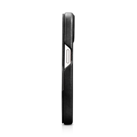 Шкіряний чохол-книжка iCarer CE Oil Wax Premium для iPhone 15 - чорний