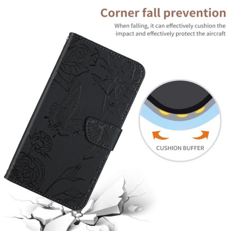 Чохол-книжка Embossed Butterfly для Xiaomi Redmi Note 14 4G 164.48mm - чорний