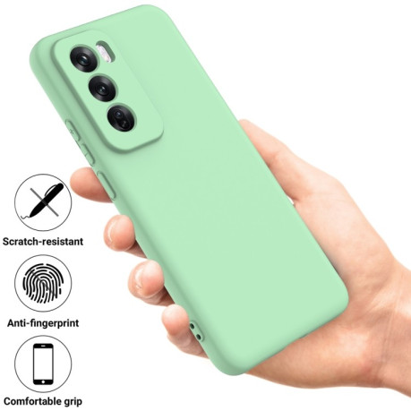 Силиконовый чехол Solid Color Liquid Silicone на OPPO Reno 12 5G Global - зеленый