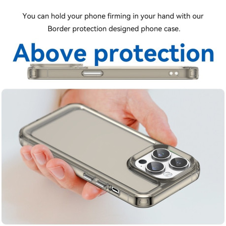 Противоударный чехол Candy Series для iPhone 15 Pro -прозрачно-серый