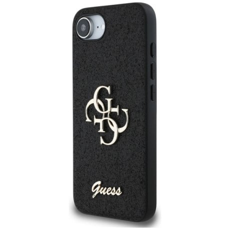 Оригінальний чохол Guess Big Metal Logo Fixed Glitter для iPhone 16e - black