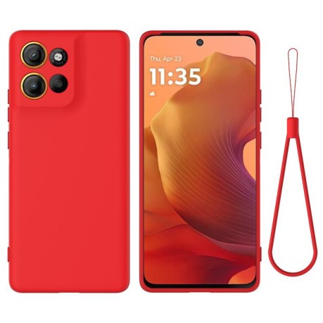 Силиконовый чехол Solid Color Liquid Silicone на Motorola Moto G15 Power - красный