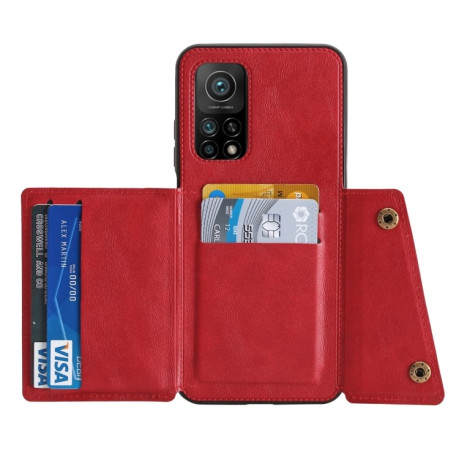 Противоударный чехол Magnetic with Card Slots на Xiaomi Mi 10T / 10T Pro - красный