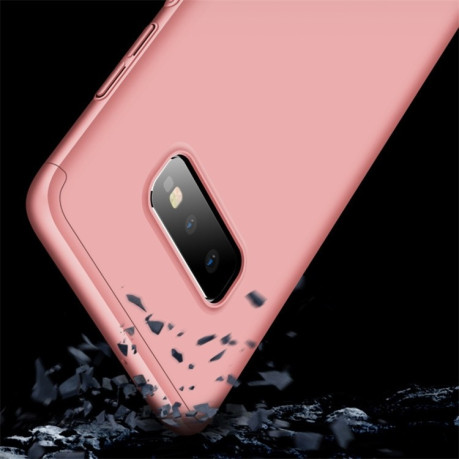 Противоударный чехол GKK Three Stage Splicing Full Coverage на Samsung Galaxy S10 E- розовое золото