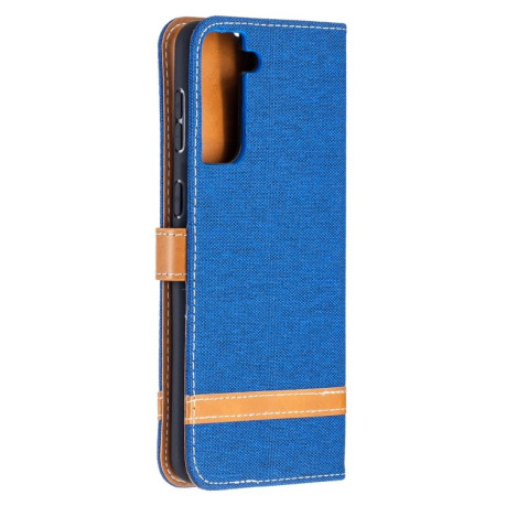 Чехол-книжка Color Matching Denim Texture на Samsung Galaxy S21 Plus - синий