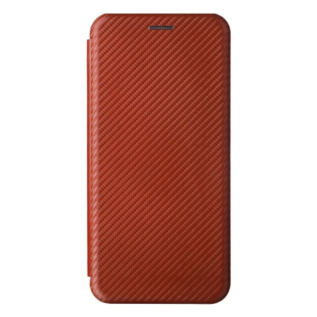 Чехол-книжка Carbon Fiber Texture на Xiaomi Redmi Note 11 4G Global / Note 11S - коричневый