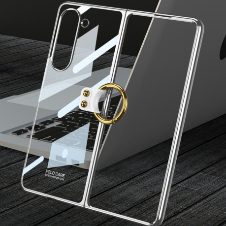 Противоударный чехол GKK Electroplating with Ring для Samsung Galaxy Fold 5 - черный