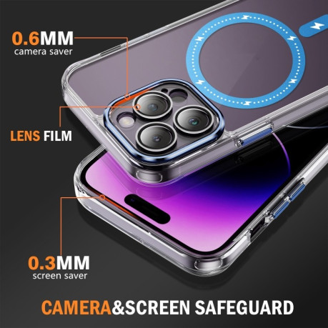 Чехол Clear Case MagSafe Simple Magnetiс для iPhone 15 Pro - синий