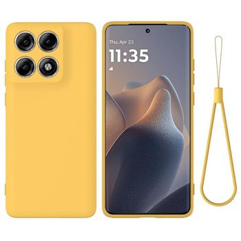 Силиконовый чехол Solid Color Liquid Silicone на Motorola Edge 70 Pro / 70 Pro+ — жёлтый