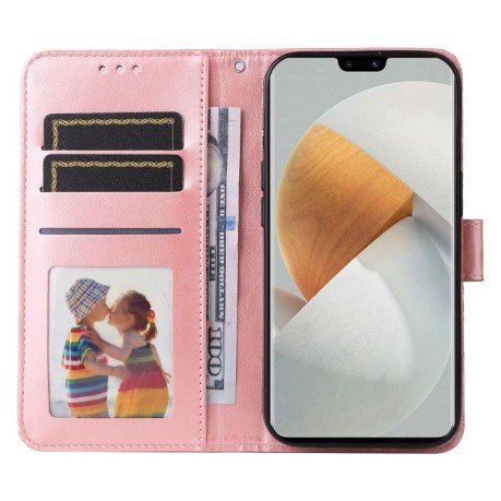 Чехол-книжка Embossed Sunflower для Vivo S12 / V23 5G - розовое золото