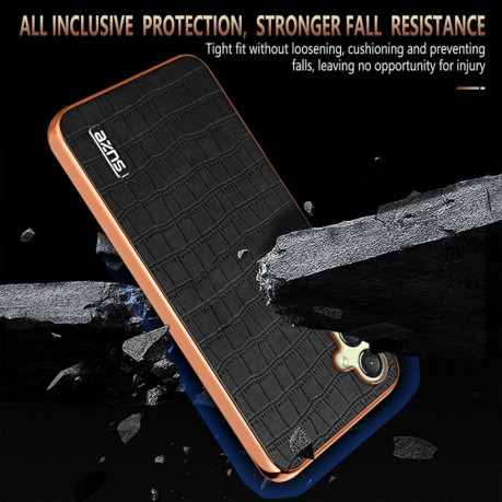 Чохол AZNS Electroplated Frame Crocodile Texture для Samsung Galaxy A16 5G - білий