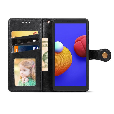 Чехол-книжка Retro Solid Color на Samsung Galaxy A01 Core / M01 Core - черный