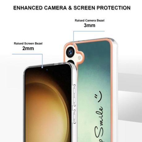Противоударный чехол Electroplating IMD для Samsung Galaxy S24 5G - Smile
