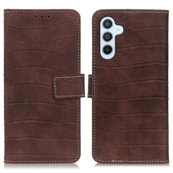Чехол-книжка Magnetic Crocodile Texture на Samsung Galaxy A05s - коричневый