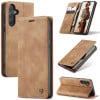 Чехол-книжка CaseMe-013 многофункциональный с кармашком для карт на Samsung Galaxy A55 5G - коричневый