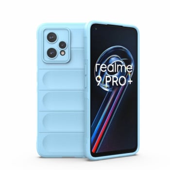 Силиконовый чехол Magic Flannel для Realme 9 Pro Plus/ Realme 9 4G - голубой