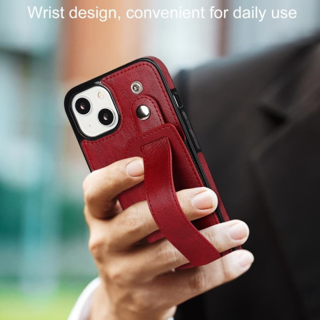 Противоударный чехол Wrist Strap Holder для iPhone 14 Plus - красный