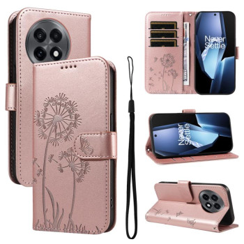 Чехол-книжка Dandelion Embossed Pattern Flip Leather для OnePlus 13R 5G Global - золото
