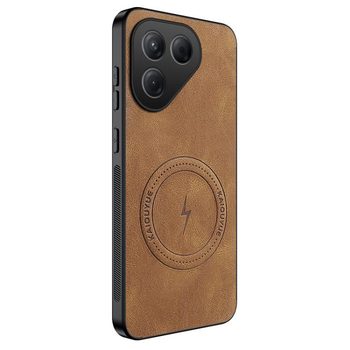 Магнітний чохол Wanlonfeng SD з текстурою наппа на Tecno Pova 7 4G / Pova 7 Neo — коричневий