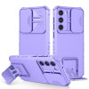 Противоударный чехол Stereoscopic Holder Sliding для Samsung Galaxy S23+ 5G - фиолетовый