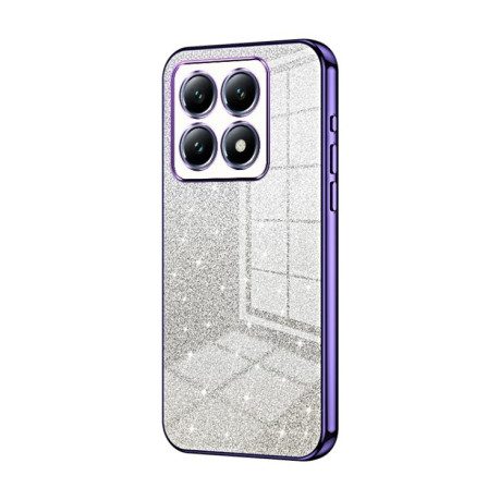 Ударозахисний чохол Gradient Glitter Powder Electroplated на Xiaomi 14T Pro - фіолетовий