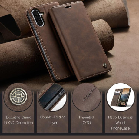 Чехол-книжка CaseMe-013 Multifunctional на Samsung Galaxy A56 - кофейный