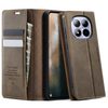 Чехол-книжка CaseMe 033 с фактурой Calf и защитой от сканирования RFID на Xiaomi Redmi Note 15 Pro 5G Global  — кофейный