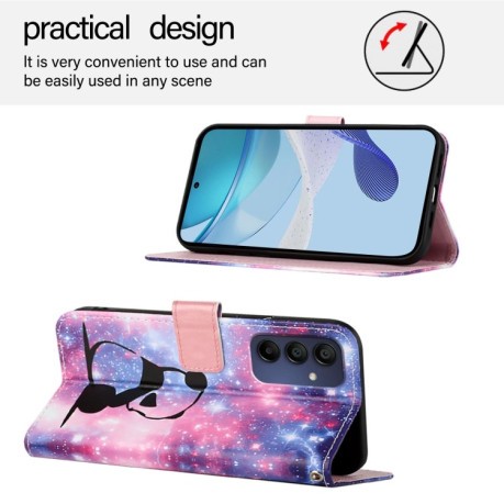 Чохол-книжка Colored Drawing Pattern Plain Weave Leather для Samsung Galaxy A16 5G - Panda
