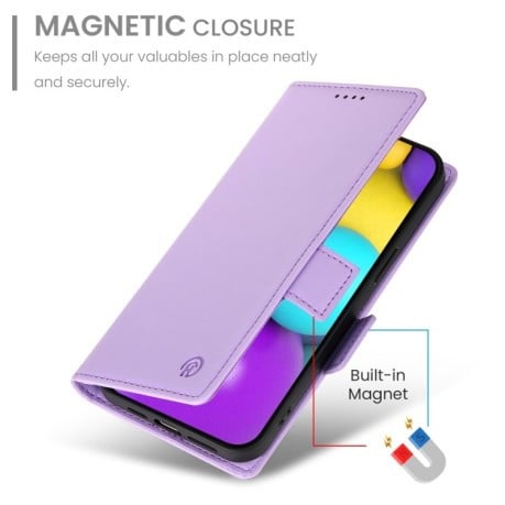 Чехол-книжка Side Buckle Magnetic Frosted Leather для iPhone 16 - фиолетовый