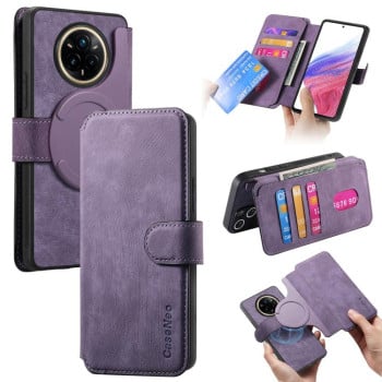 Чехол-книжка CaseNeo MagSafe RFID Anti-theft Retro Leather для Realme 14 Pro+ - фиолетовый