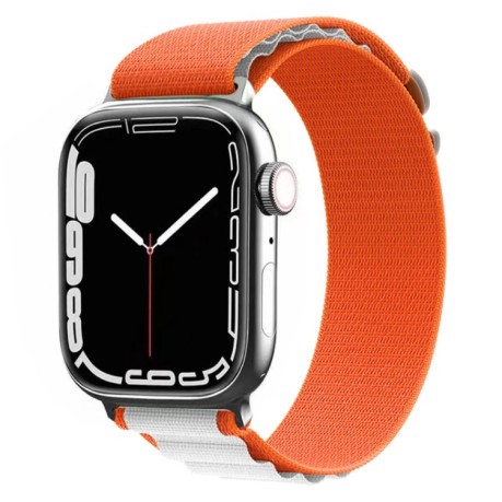 Ремінець Nylon Loop для Apple Watch Series 8/7 45mm/44mm/42mm/49mm - оранжево-білий