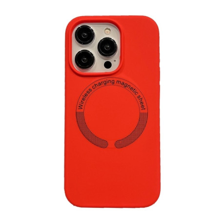 Противоударный чехол Magsafe Magnetic Silicone для iPhone 15 Pro - красный
