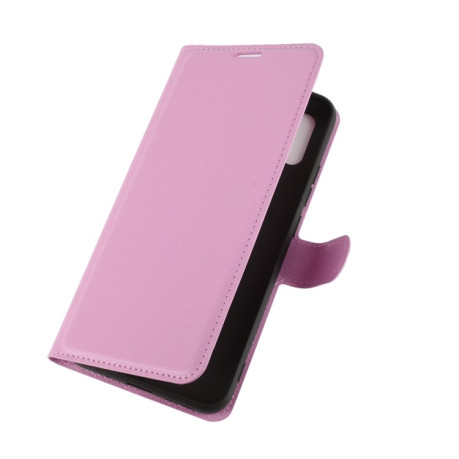 Чехол-книжка Litchi Texture на Xiaomi Redmi 9A - розовый
