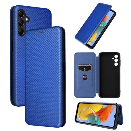 Чехол-книжка Carbon Fiber Texture для Samsung Galaxy M14 5G - синий