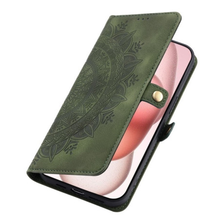 Чехол-книжка Totem Embossed Magnetic Leather для iPhone 16 Pro Max - зеленый