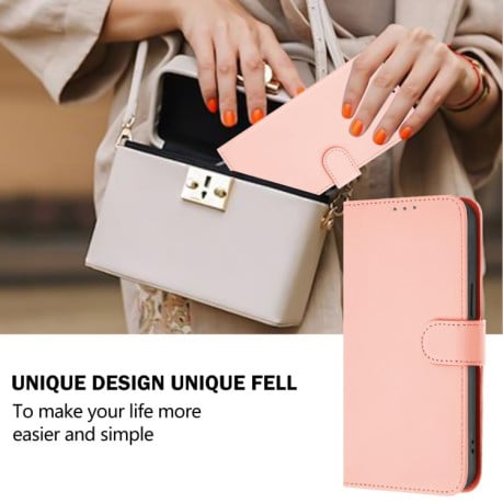 Чохол-книжка з м'яким покриттям (Skin Feel) зі шнурком на Samsung Galaxy A07 4G - рожевий