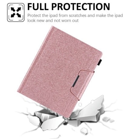 Протиударний чохол-книжка Glitter Metal Buckle Leather Smart для iPad Pro 13 2024 - рожеве золото