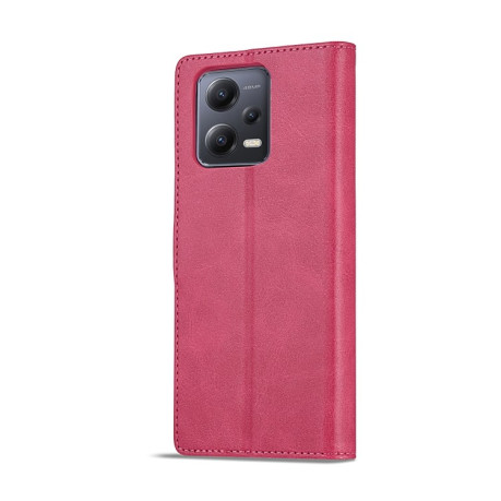 Чехол-книжка LC.IMEEKE Calf Texture на Xiaomi Redmi Note 12 5G/Poco X5 - красный