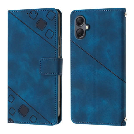 Чехол-книжка Skin-feel Embossed для Samsung Galaxy A05 - синий