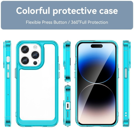 Противоударный чехол Colorful Acrylic Series для iPhone 15 Pro Max - синий