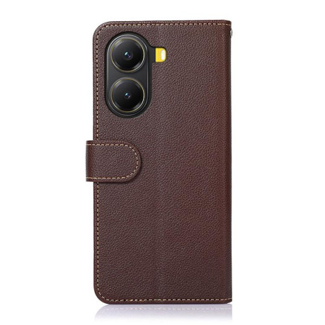 Чохол-книжка KHAZNEH Litchi Texture для Xiaomi Poco X7 Pro - коричневий