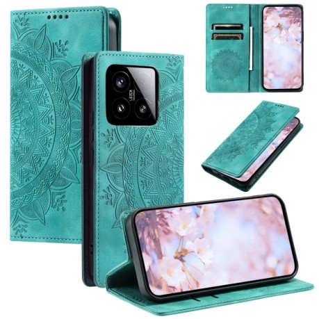 Чохол-книжка Totem Embossed Magnetic Leather для Xiaomi 15 - зелений