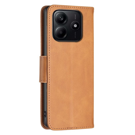 Чохол-книжка Lambskin Texture Pure Color для Xiaomi Redmi Note 14 5G/Poco M7 Pro 5G - жовтий