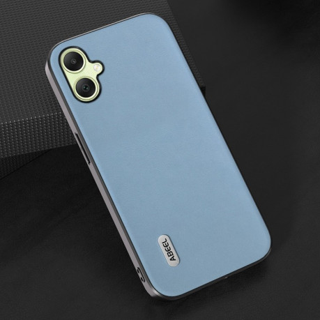 Противоударный чехол ABEEL Cowhide Texture для Samsung Galaxy A05 5G - голубой