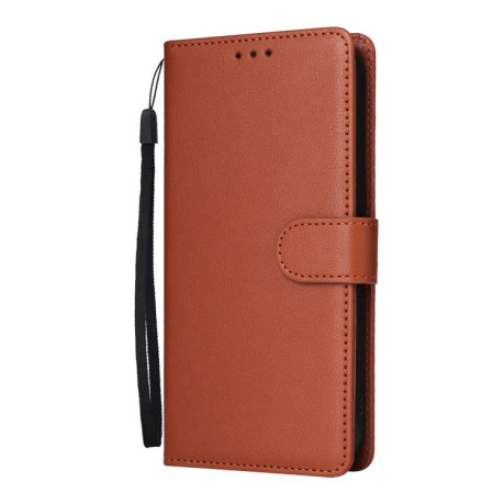 Чохол-книжка 3-Card Slots Multifunctional Leather для Xiaomi Redmi Note 14 4G 164.48mm - коричневий