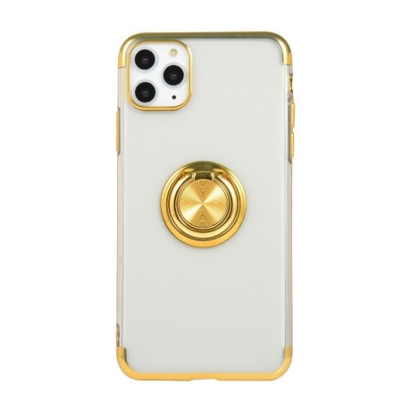 Противоударный чехол Electroplating with Holder для iPhone 11 - золотой