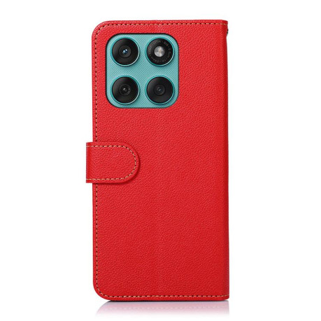 Чехол-книжка KHAZNEH Litchi Texture для Motorola Edge 60 Fusion / 60 Pro - красный