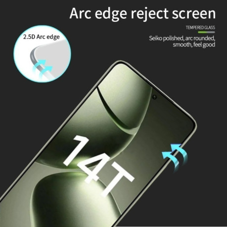 Защитное стекло MOFI 9H 3D Full Screen на Xiaomi 14T / 14T Pro - черное